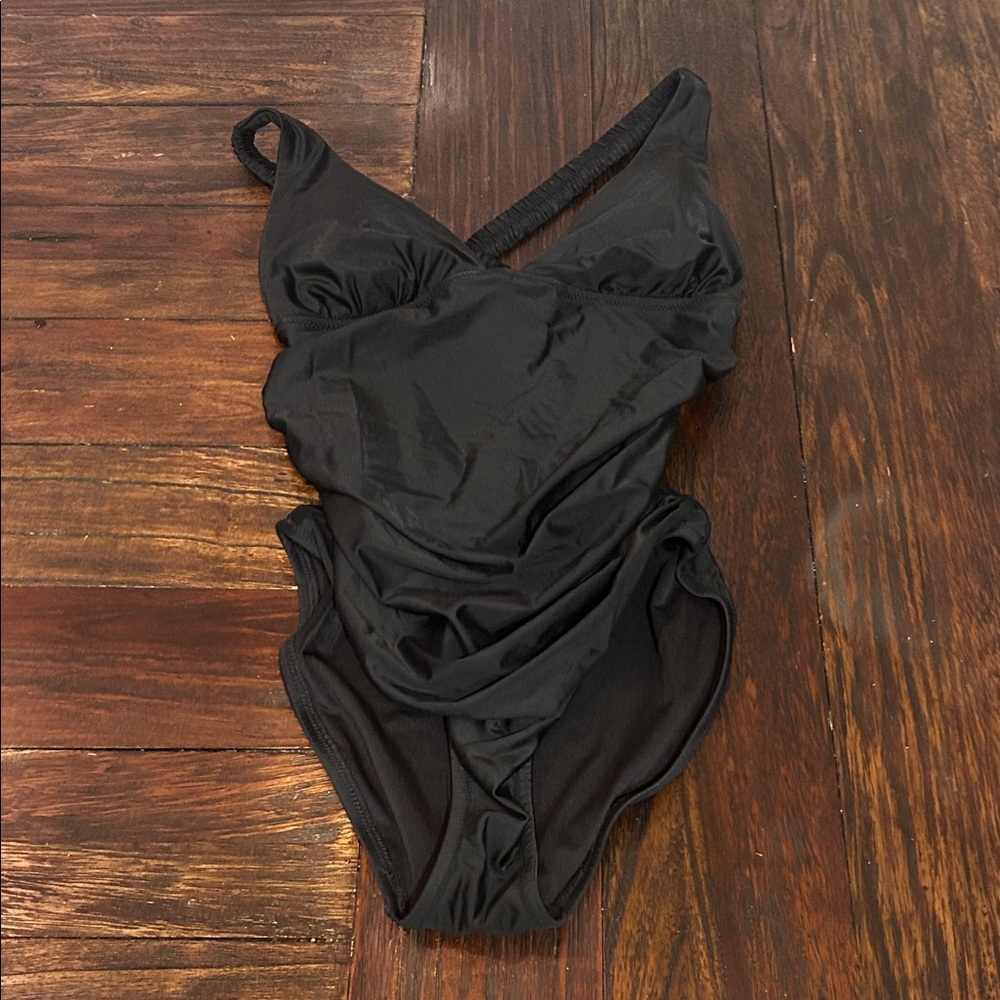 J. Crew Black One-Piece Swimsuit with Branded Tag
